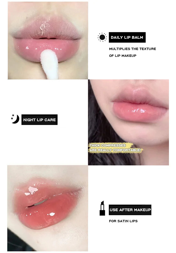 Óleo Labial Gege Bear Crystal Jelly Fruit com Pêssego, Uva e Abacate, Hidratante, Nutritivo e Clareador de Linhas Labiais
