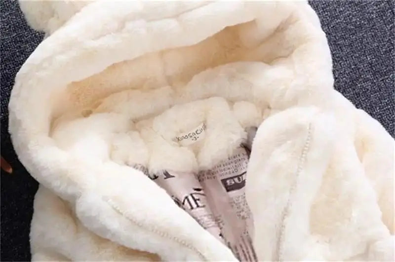 Casaco de inverno para crianças jaqueta de lã com capuz engrossar manter quente casacos da menina presentes de ano novo meninas roupas de outono traje de natal