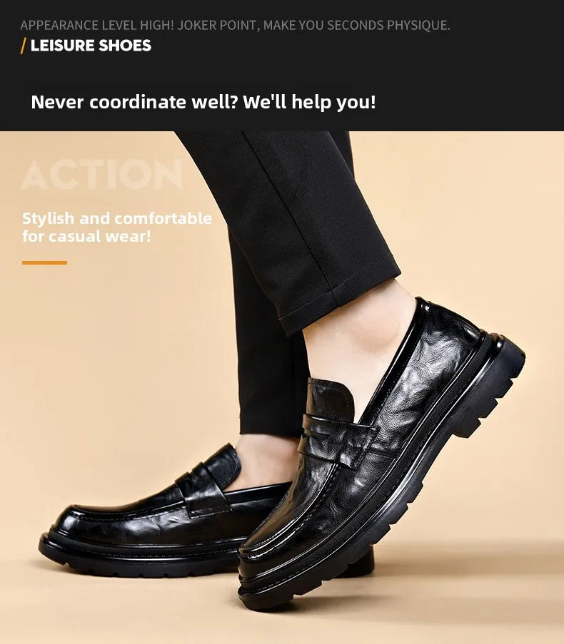 Mocassins Casuais Masculinos Slip-On: Sapatos de Couro Respiráveis e Modernos Estilo Coreano Versáteis para Primavera e Verão