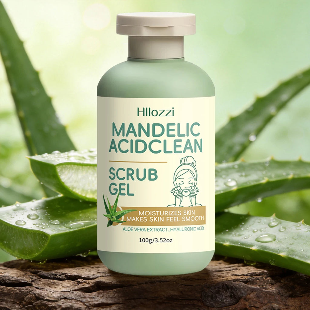 Gel de limpeza e esfoliação com ácido mandélico limpa profundamente, cuida suavemente da pele e remove sujeira superficial.