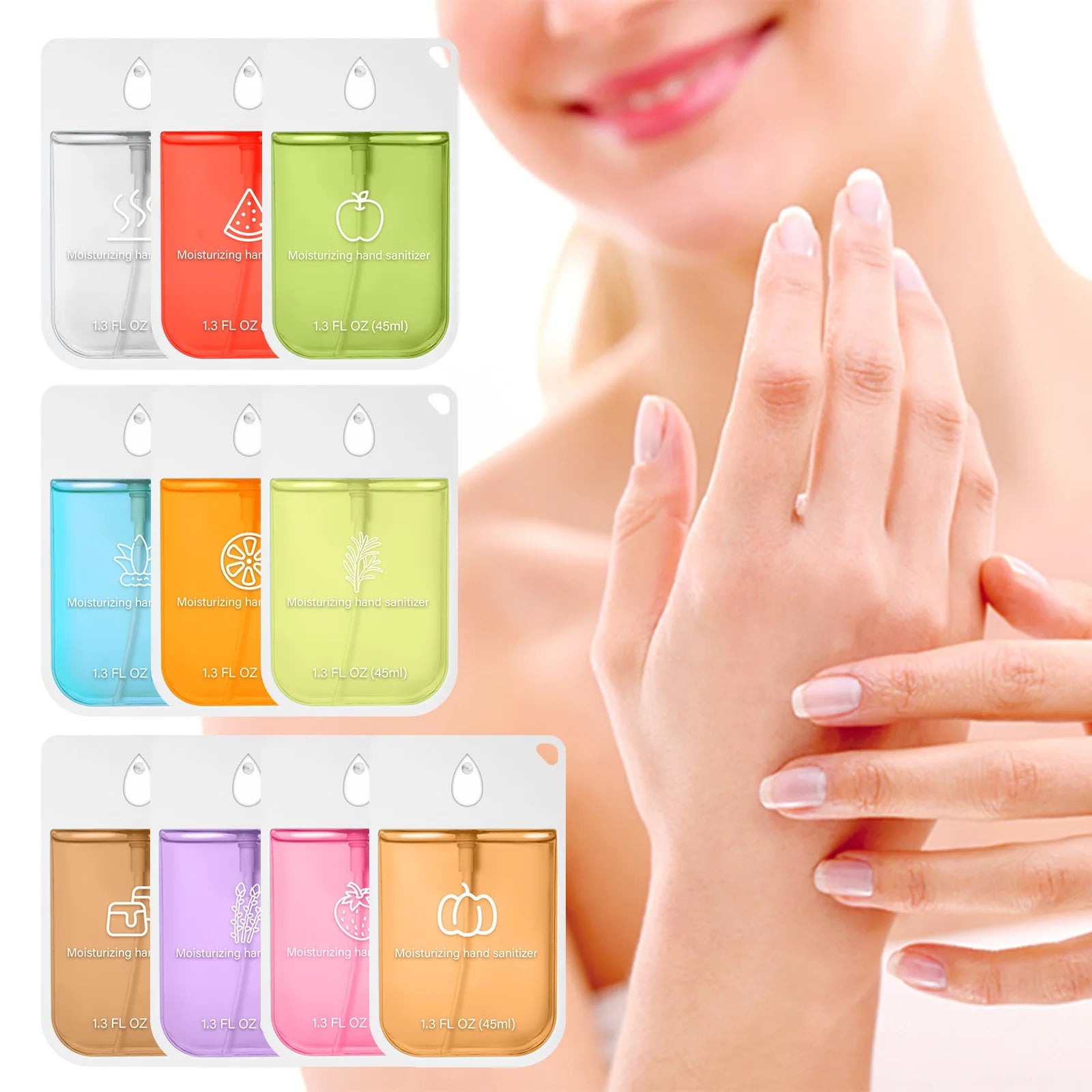 Spray Poderoso Portátil Seguro e Confiável para Limpeza das Mãos Spray Hidratante para Lavagem das Mãos Spray Desinfetante Nutritivo 45/38ml
