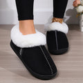 Inverno quente interior flurry chinelos feminino camurça do falso dedo do pé fechado casal chinelos mulher conforto sola macia casa slides mujer