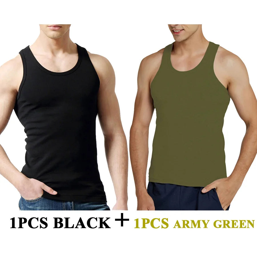 Regatas masculinas 100% algodão sólido colete masculino respirável sem mangas topos fino casual ginásio correndo confortável camiseta presente dos homens