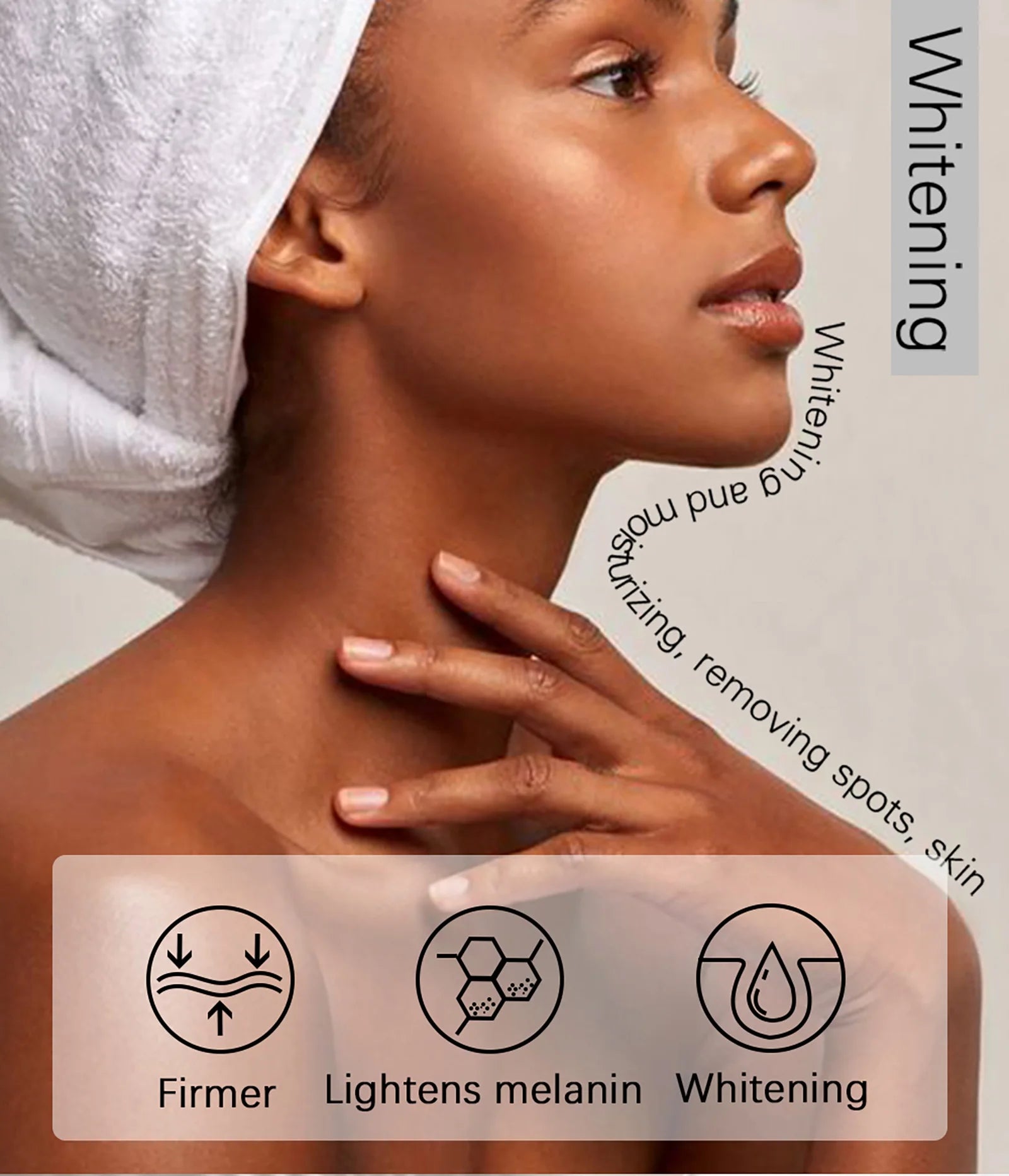 AILKE Clareador de cuidados com a pele, com glutationa dupla, clareador, hidratante, remove manchas escuras, melanina, cuidados faciais brilhantes da pele