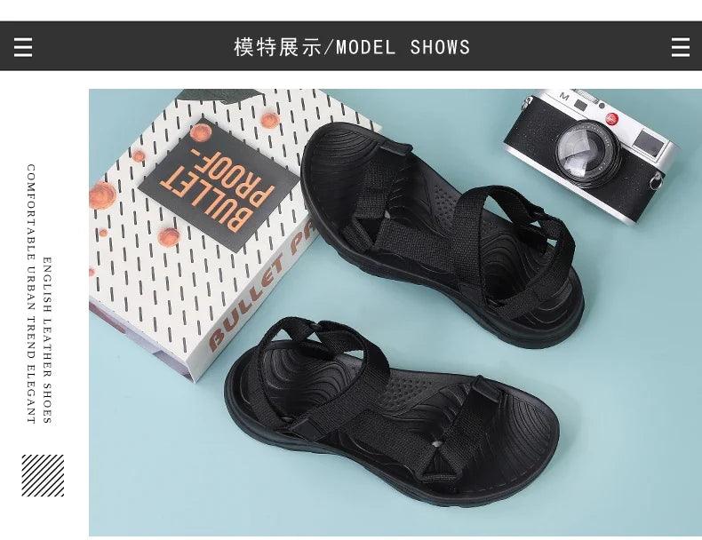 Ao ar livre leve eva sola respirável praia de areia novos homens sandálias sapatos jardim verão tamancos alta qualidade tamanho grande 46 hombre