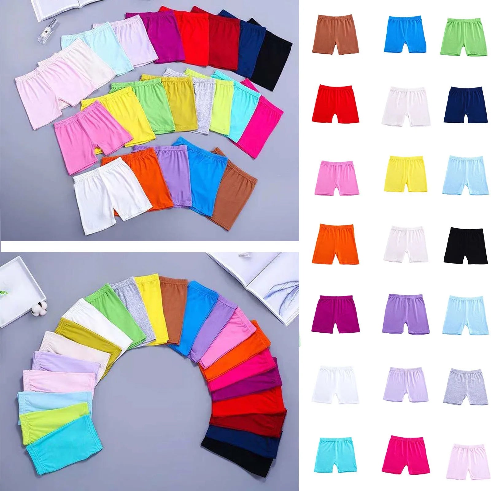 1pc doce cor meninas calças de segurança curtas crianças roupa interior leggings crianças verão bonito confortável shorts cuecas para 4-6y