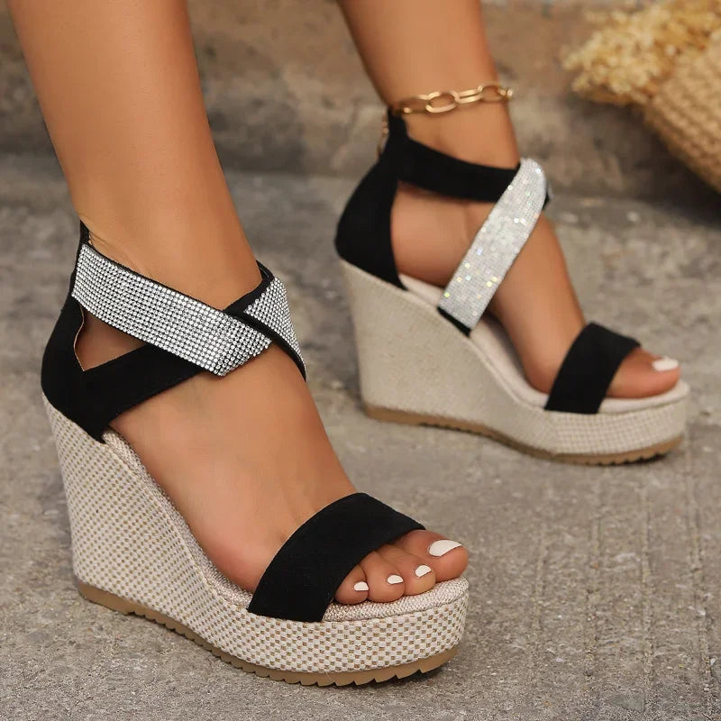 Mulheres sandálias de salto alto verão cunhas plataforma moda chinelos caminhada slides bombas ao ar livre flip flops chaussures femme