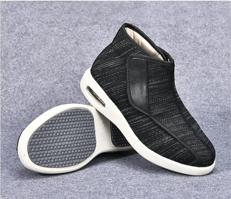Ortopedia Pés largos Sapatos inchados para homens, calçados casuais, botas de lã quente, Thumb Eversion, conforto suave, recuperação diabética