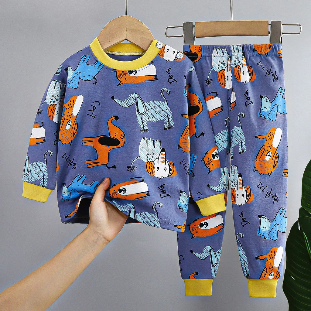 Crianças roupas conjuntos de roupas infantis meninos meninas algodão outono inverno roupas calças pijamas roupa interior