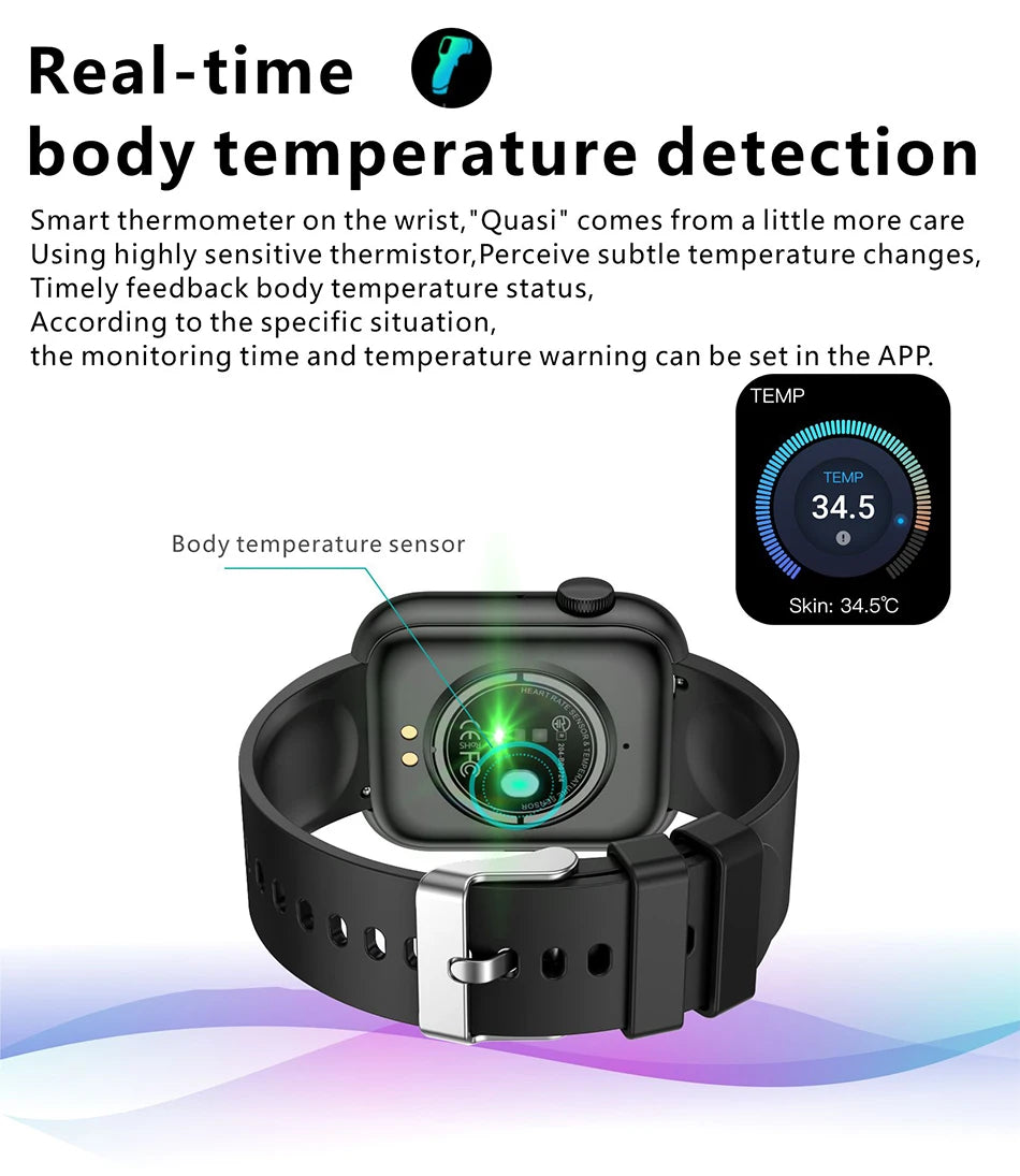 LIGE-Full Touch Screen Smart Watch para mulheres, Bluetooth Call, relógios impermeáveis, Sport Fitness Tracker, Smartwatch para senhora