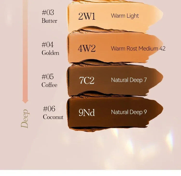 Rosto maquiagem vara fundação creme 6 cores hidratante cobertura completa tom de pele escura natural fosco corretivo maquiagem profissional