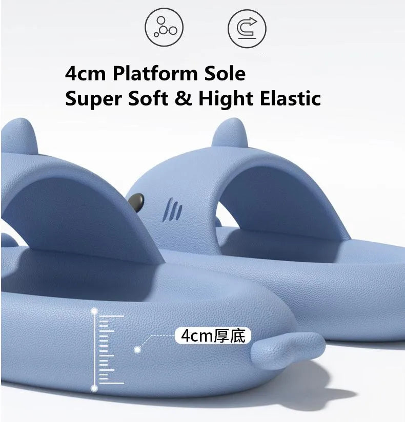 Casa tubarão chinelo nuvem mulher clapper slides verão praia interior eva sandálias masculino engraçado não deslizamento sapato senhoras feminino tênis