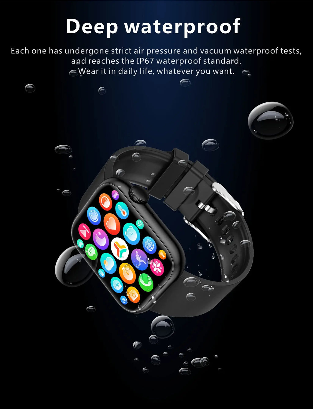 LIGE-Full Touch Screen Smart Watch para mulheres, Bluetooth Call, relógios impermeáveis, Sport Fitness Tracker, Smartwatch para senhora