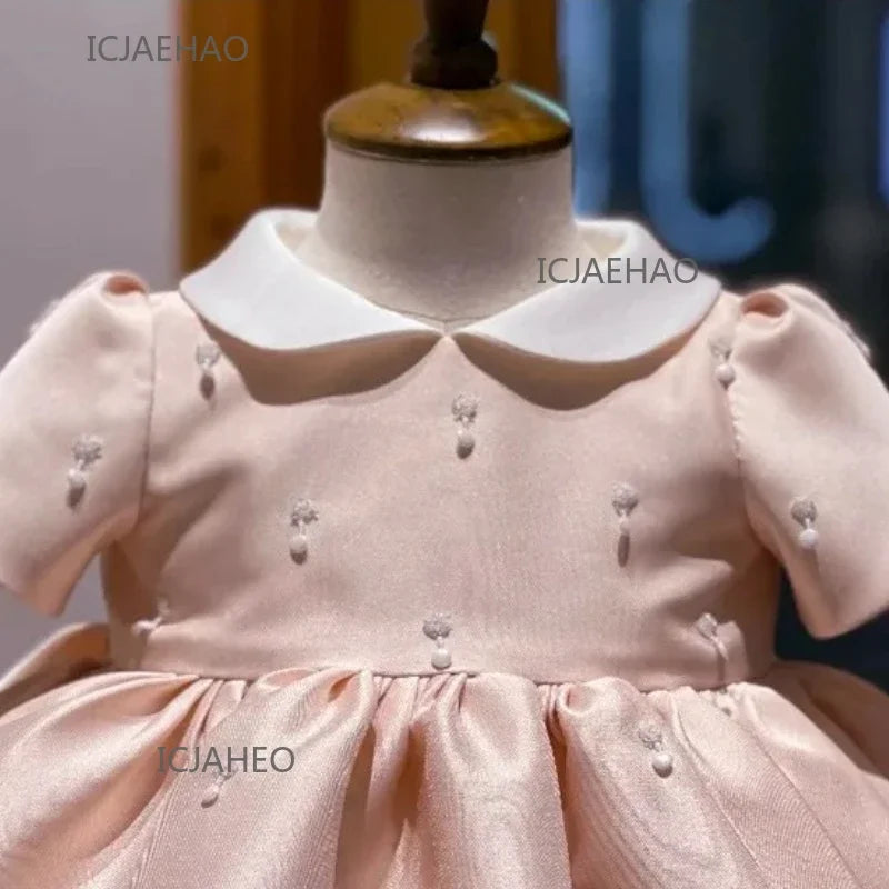 Vestidos de festa 2025 crianças primeiro aniversário para babyceremonial vestido infantil vestidos de casamento meninas princesa vestido branco crianças menina