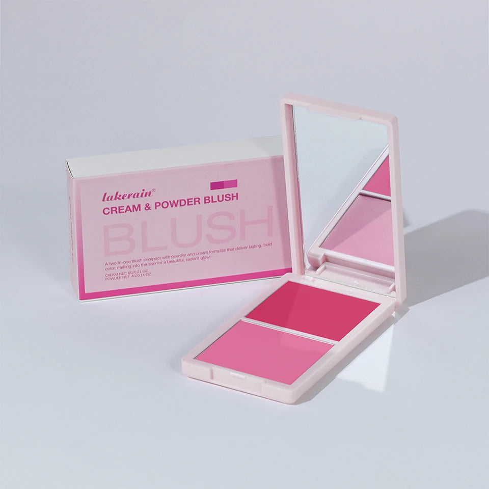 2 em 1 creme & pó blush fosco natural blush paleta de maquiagem dos olhos longa duração alta renderização de cor brilhante mindinho patrick ta blush
