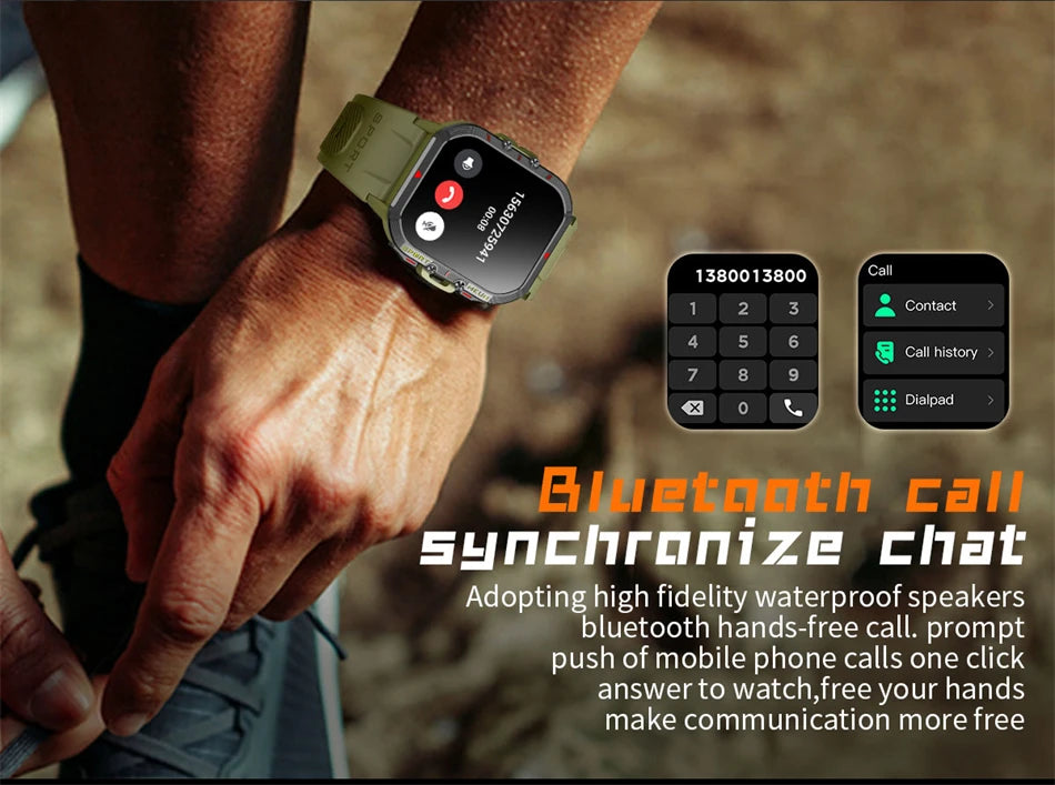 Lige 2025 relógio inteligente masculino esportes ao ar livre monitoramento de freqüência cardíaca ip68 à prova dip68 água relógios bluetooth chamada smartwatch para android ios