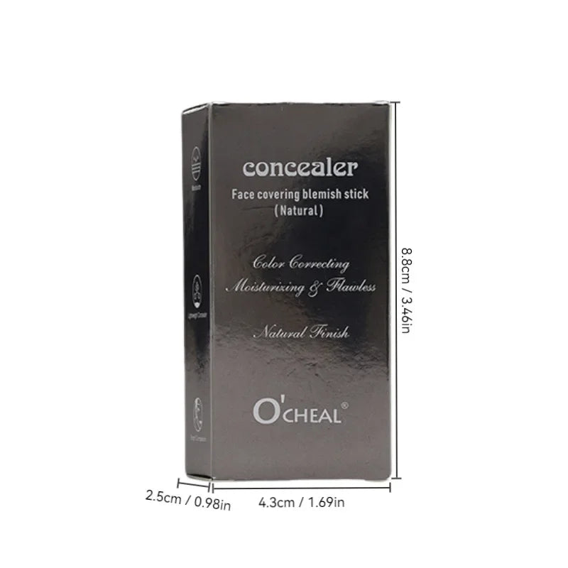 Bastão de Corretivo Líquido - Cobre Marcas de Acne, Olheiras, Tatuagens e Sardas, Base Cosmética de Cobertura Total para o Rosto