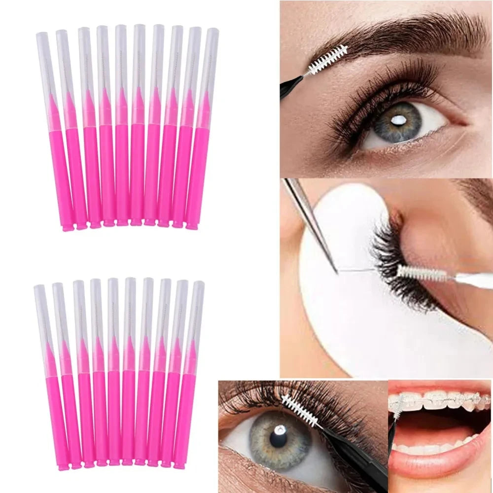 Descartável Brow Lifting Brushes, Mini Escova De Sobrancelha, Bendable Micro Cílios Aplicadores, Ferramentas De Maquiagem, Bendable, 20Pcs