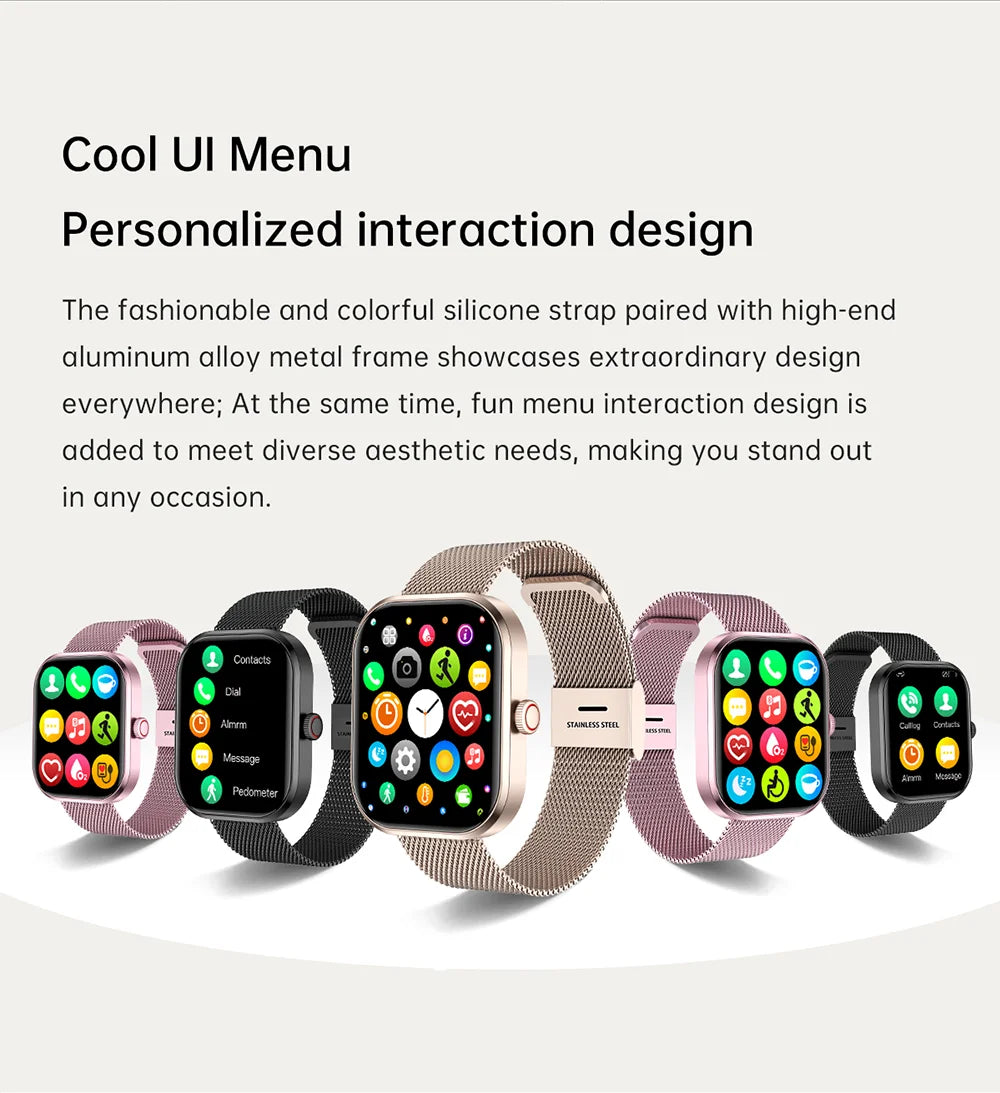 Lige 2.01 "tela hd relógio personalizado rosto relógio inteligente feminino à prova dwaterproof água esporte senhoras relógios bt chamada monitor de saúde feminino smartwatch