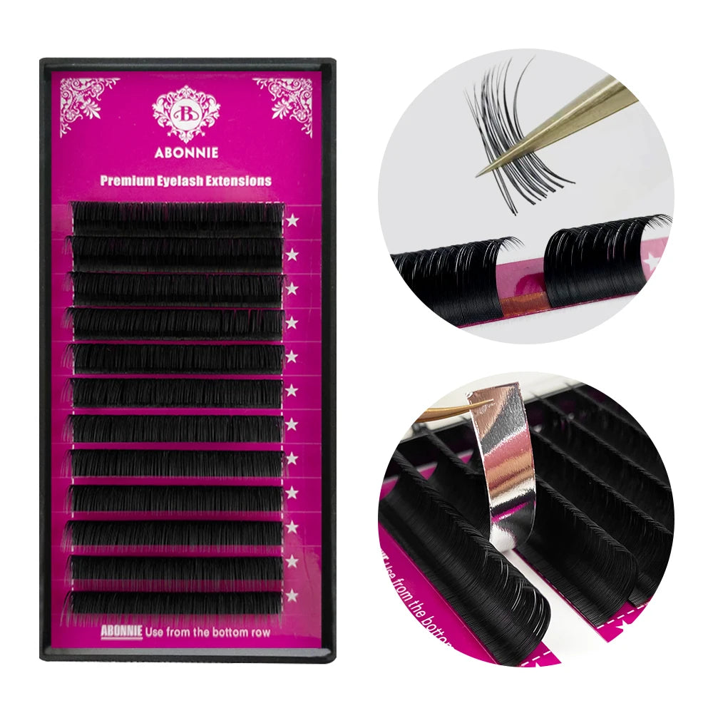Abonnie Extensões de Cílios Clássicos Volume Individual Cílios Soffici Extensões de Cílios Ultra Macio