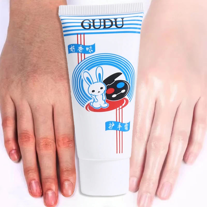 Creme para as mãos com sabor de coelho branco, novo creme para as mãos com fragrância mais vendida, hidratante duradouro, creme para as mãos rachadas para o inverno