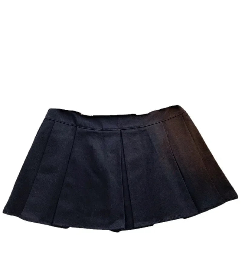 Meninas adolescentes saia plissada sólida casual all-match saia de carga para crianças curto a linha cintura alta tutu saia crianças com cinto