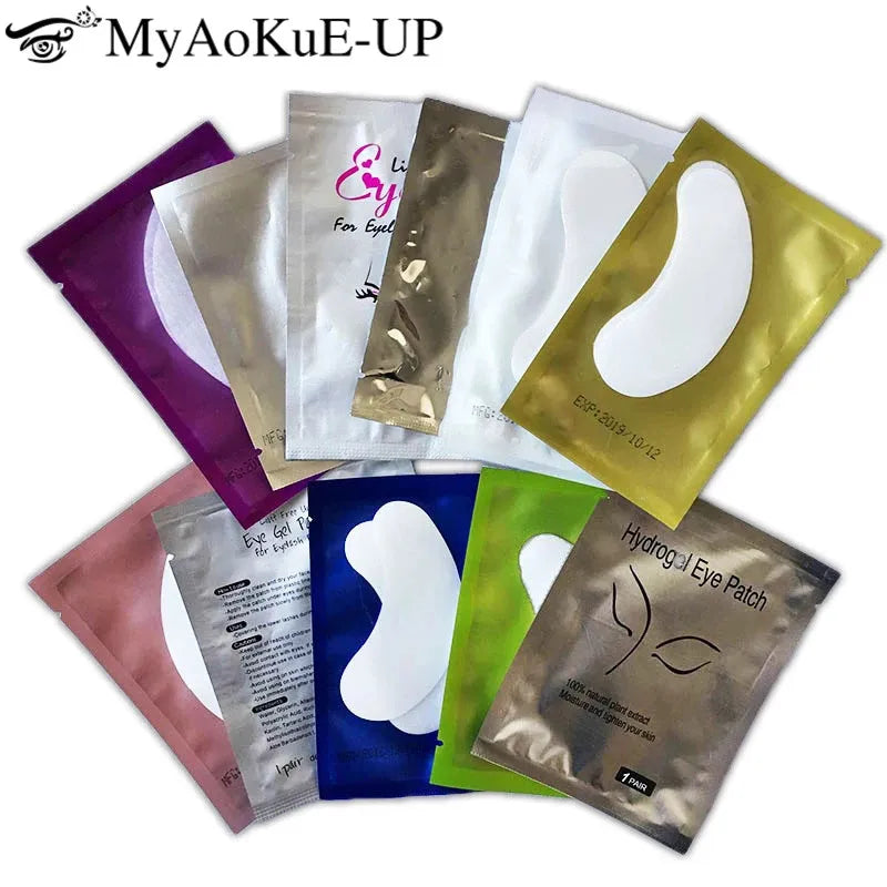50 pares de remendo de extensão de cílios hidrogel almofada de olho gel adesivo de papel sob almofadas de olho remendos de cílios ferramenta de maquiagem suprimentos de beleza