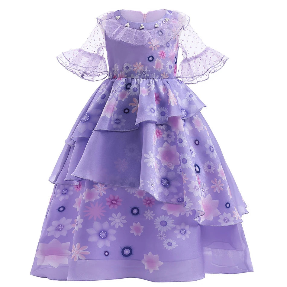 Crianças neve branca cinderela aurora anna elsa traje menina cosplay vestido crianças encanto mirabel pequena sereia roupas de halloween