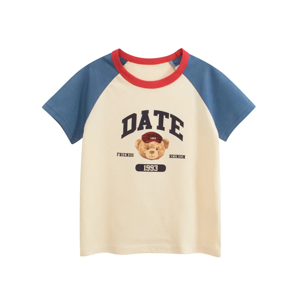 Camisetas dos desenhos animados da menina 2025 crianças 100% algodão roupas bonitos cão gato elefante crianças meninas manga curta casual esporte topo t