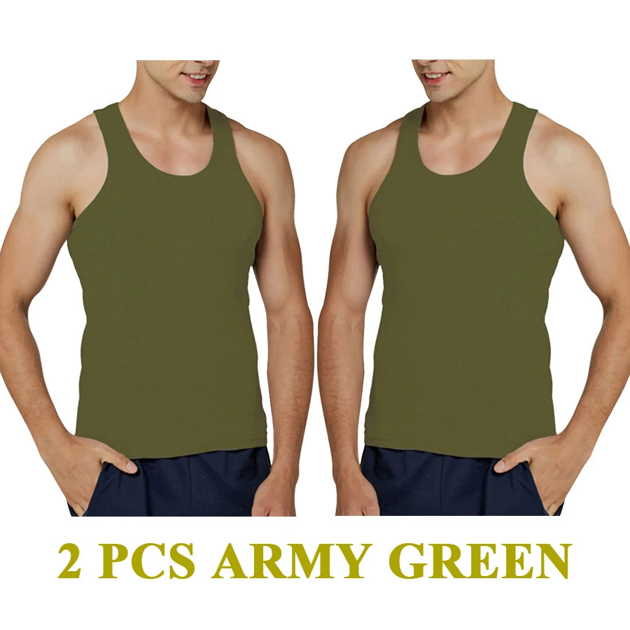 Regatas masculinas 100% algodão sólido colete masculino respirável sem mangas topos fino casual ginásio correndo confortável camiseta presente dos homens