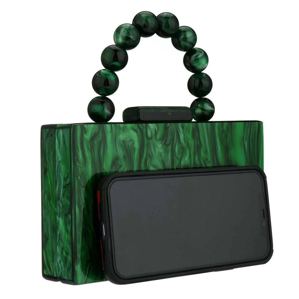 Beading bolsa de mármore acrílico caixa luxo embreagem sacos noite festa casamento corrente bolsa ombro jantar vestido bolsa festival presente