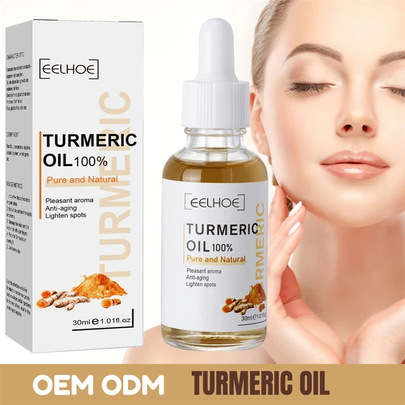 Cúrcuma rosto soro encolher poros essência reparação melanina iluminar hidratante nutrir cur-alumin óleo desbotar mancha escura cuidados com a pele