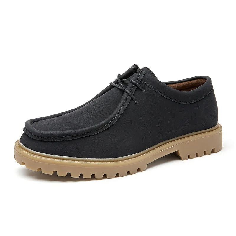 Sapatos casuais de couro mocassins clássicos masculinos rendas até derby sapatos retro workwear sapatos de alta qualidade ao ar livre sapato de caminhada de montanha