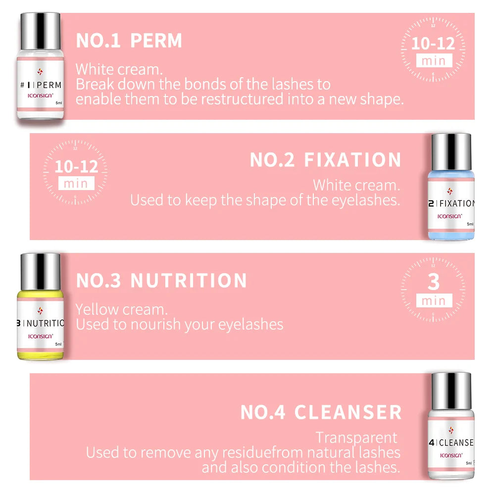 Iconsign atualização versão lash lift kit levantamento cílios duradouro 6-8 semanas lash perm cílios realçador ferramentas de maquiagem