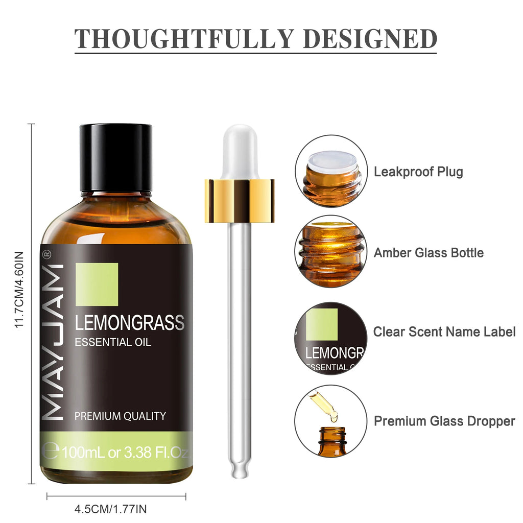 Óleo Essencial MAYJAM 100ml para Difusor Umidificador, Aroma de Baunilha, Lavanda, Bergamota, Sândalo e Agulhas de Pinheiro, Frete Grátis