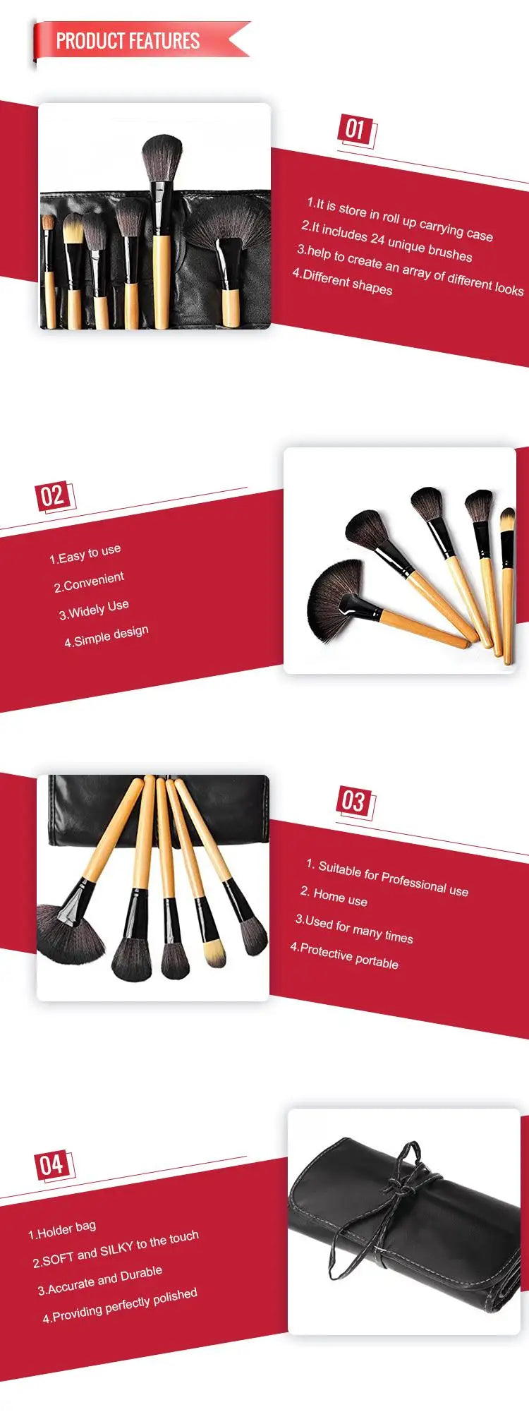24 pçs/set conjuntos de pincéis de maquiagem profissional pincéis cosméticos sobrancelha pó fundação sombras escova compõem ferramentas com saco de presente