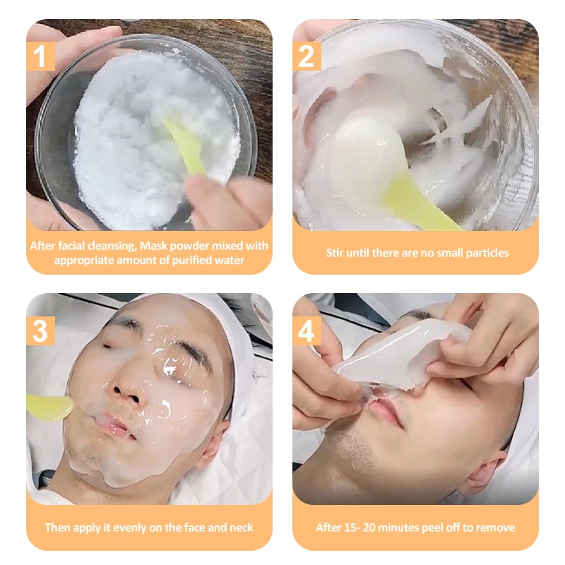 Máscara facial de gelatina em pó para tratamentos faciais, suprimentos para esteticistas, beleza profissional, cuidados com a pele, atacado, máscara em massa