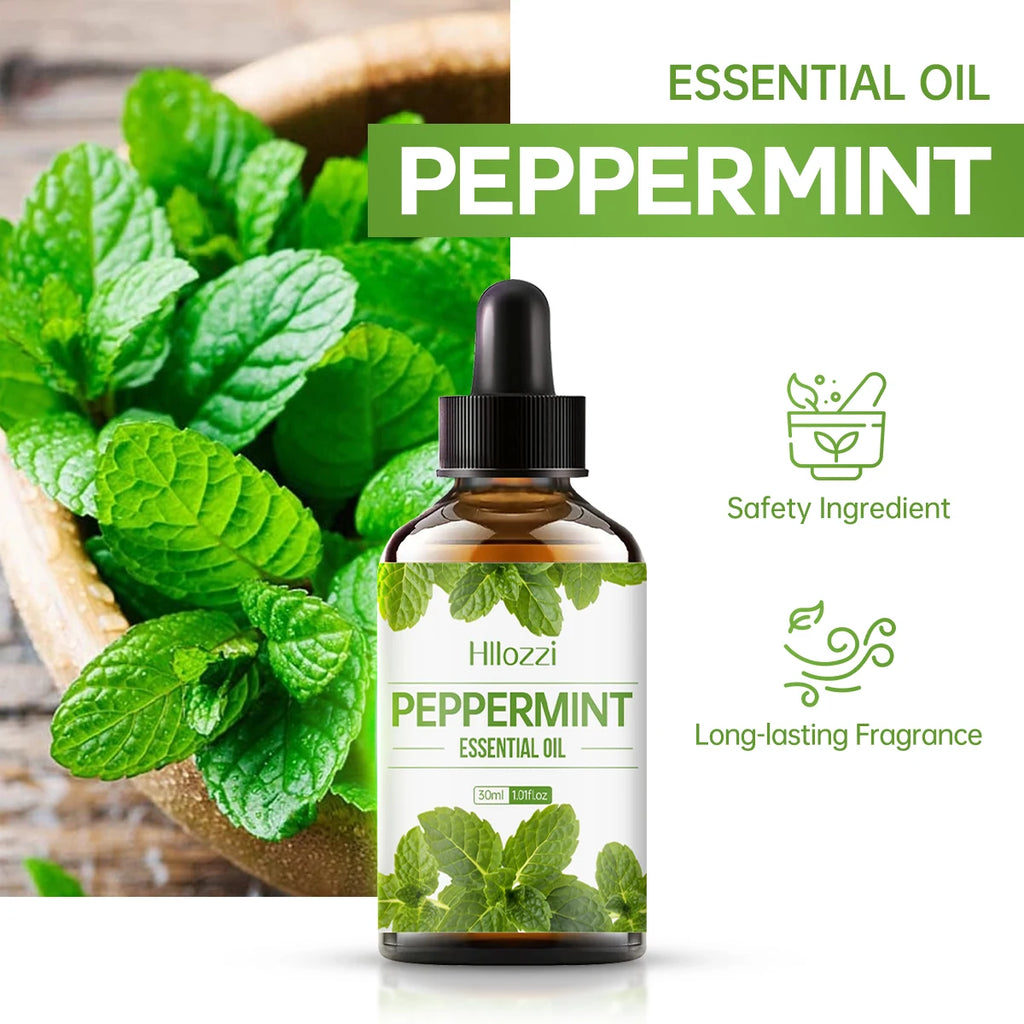 100ml/60ml/30mlPeppermint óleo essencial hidratante multifuncional óleo essencial aromaterapia vela difusor de carro