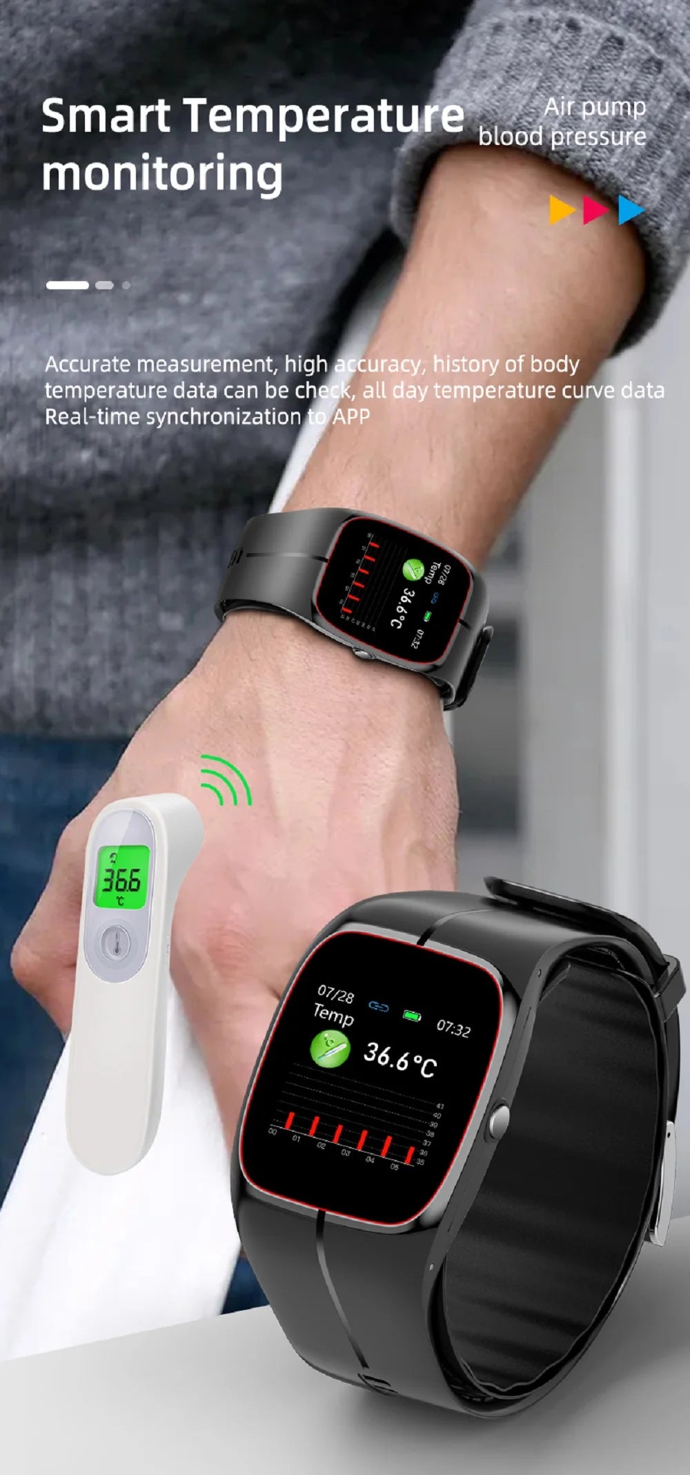 Oxigênio no sangue pressão arterial temperatura corporal monitor de freqüência cardíaca smartwatch masculino à prova dwaterproof água sono esporte saúde relógios inteligentes feminino