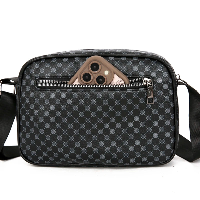 Bolsas de Ombro Casuais e Leves para Homens, Bolsa Mensageiro de Couro PU Macio, Bolsa Transversal Confortável com Alça Larga
