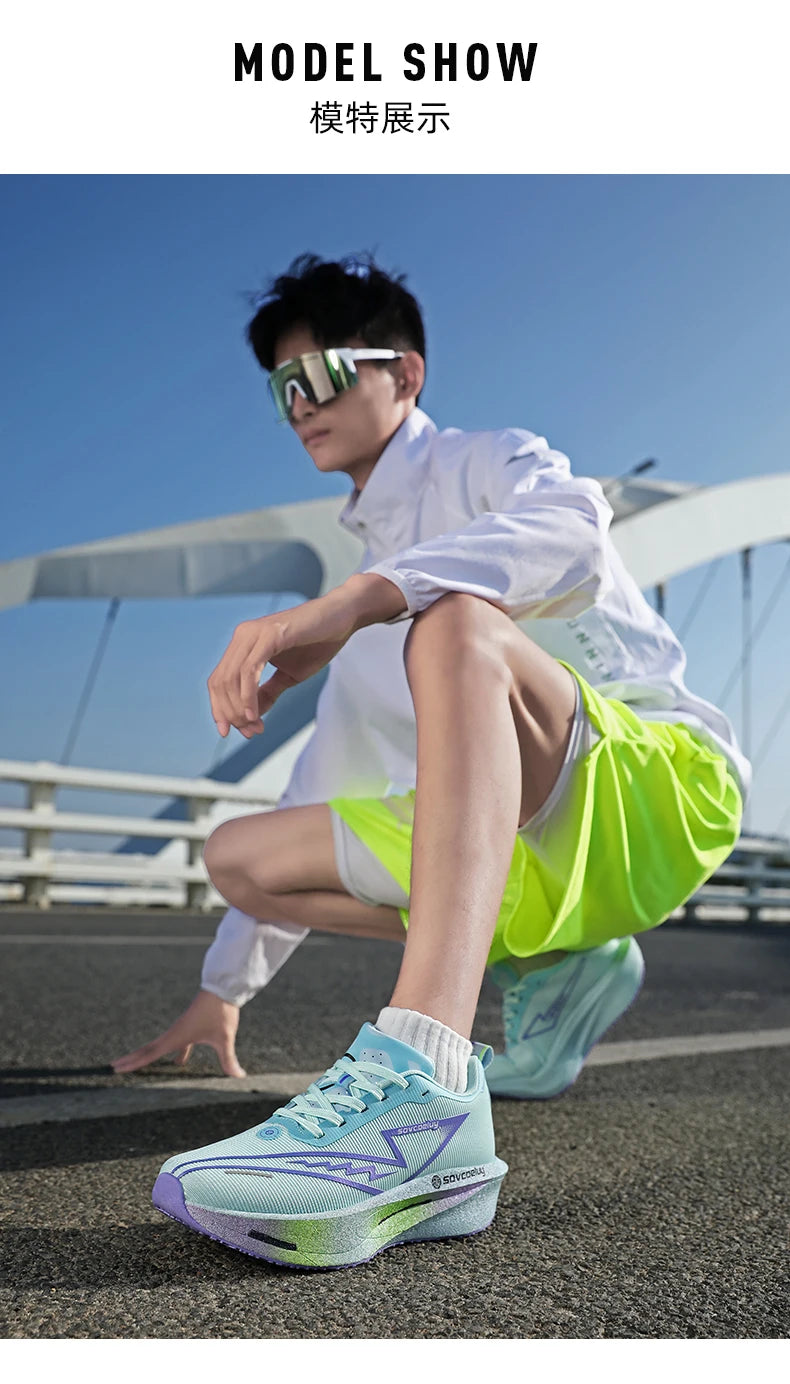 Tênis de Corrida com Placa de Carbono Especial para Maratona, Respirável e Leve, Confortável para Mulheres, Sneakers Antiderrapantes