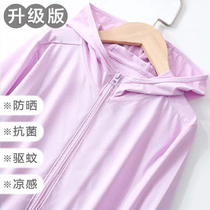 Chegou novo verão Crianças menina menino protetor solar roupas crianças bebê top coat adolescente 110-180 3-18year estudantes jaqueta com chapéu