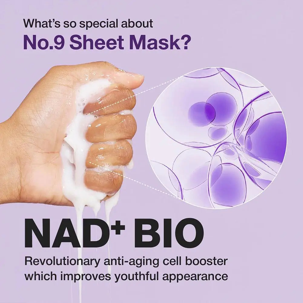 Numbuzin NO.9 NAD + BIO Máscara de levantamento Essência Reparação profunda Revitalizante Iluminador Suavizante da pele Criar pele radiante hidratada