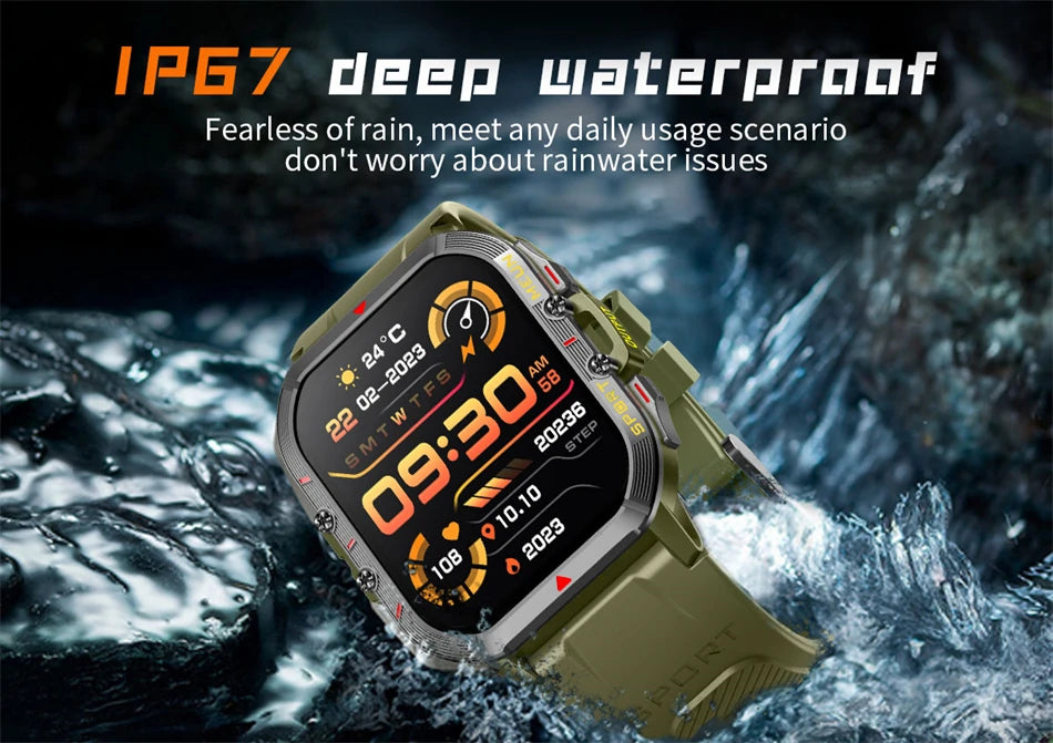 Lige 2025 relógio inteligente masculino esportes ao ar livre monitoramento de freqüência cardíaca ip68 à prova dip68 água relógios bluetooth chamada smartwatch para android ios
