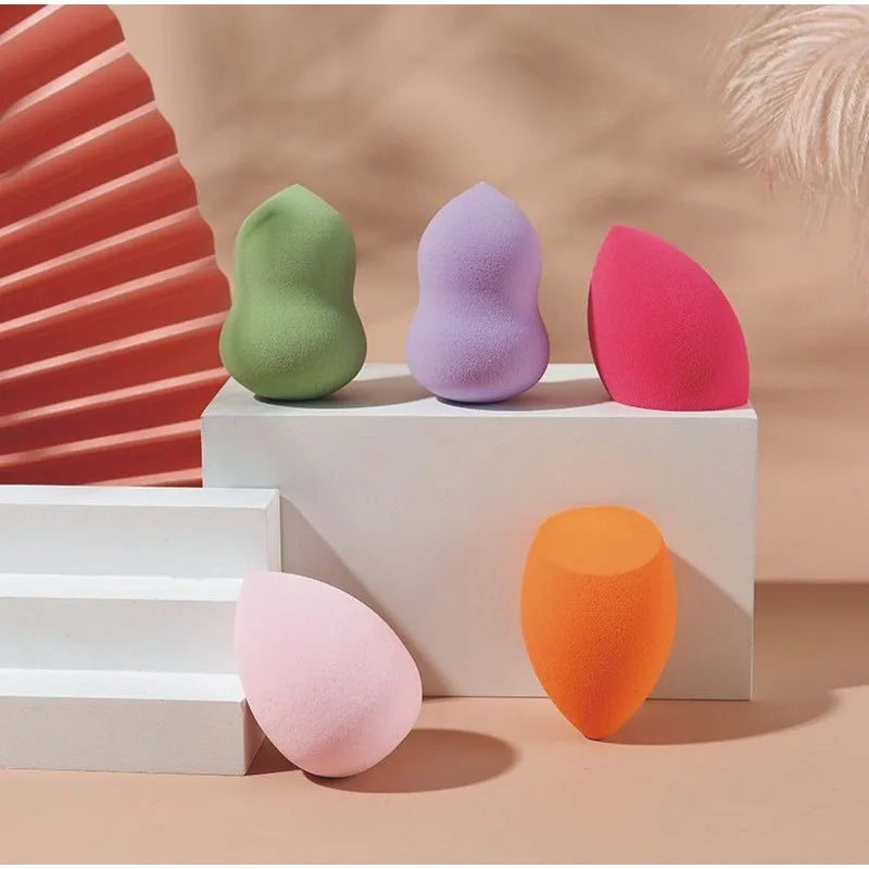 Conjunto de 12 esponjas de maquiagem, adequadas para aplicação de BB cream líquido e em pó, esponja de maquiagem tipo ovo para uso seco e molhado.