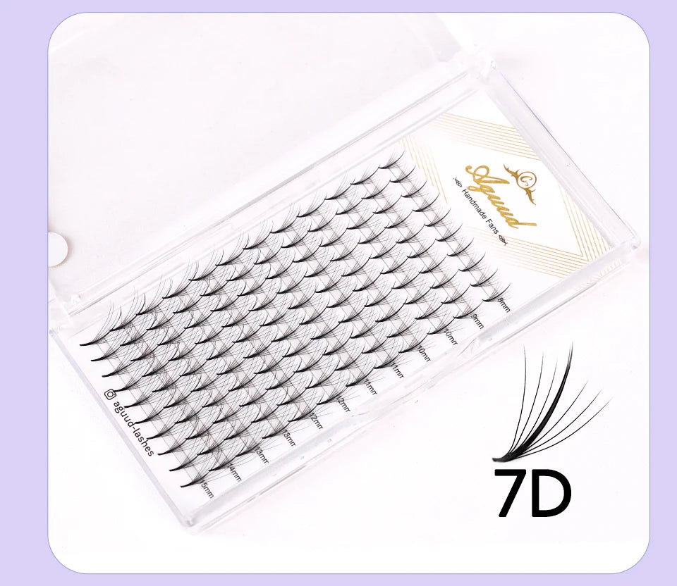 Aguud 3d/5d/7d/9d fino pré-fabricado fãs lash extensão pontiaguda base promade pico fãs cluster cílios volume russo lash extensão