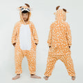 Kigurumi crianças bonito cervos animais dos desenhos animados pijamas crianças pijamas meninas meninos onesies trajes para o natal festa de halloween