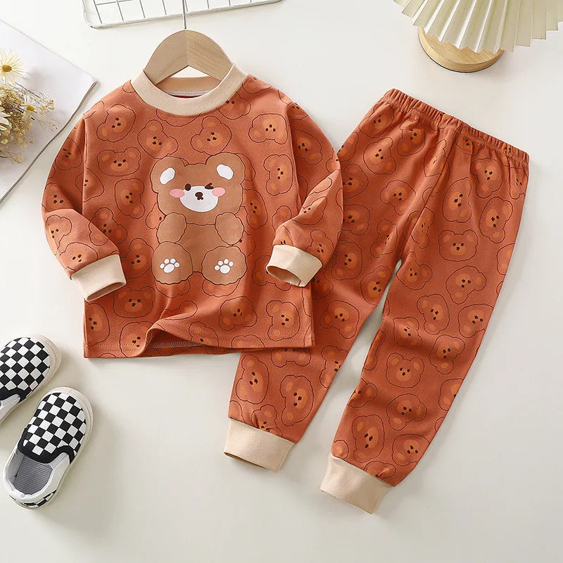 Crianças roupas conjuntos de roupas infantis meninos meninas algodão outono inverno roupas calças pijamas roupa interior