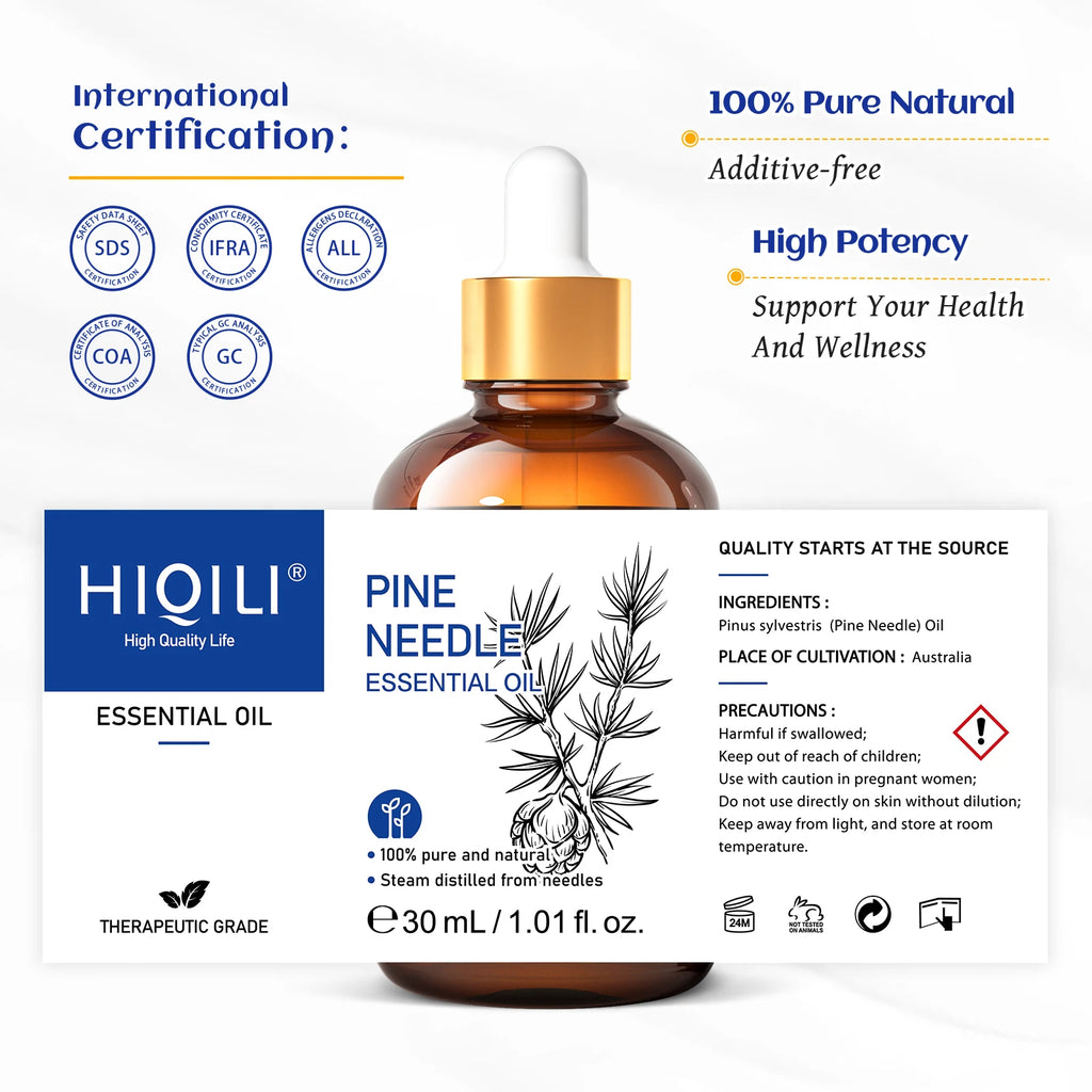 Série de óleos essenciais HIQILI 30ml, 100% natural de lavanda/limão/rosa/sândalo, adequado para umidificadores/velas perfumadas DIY