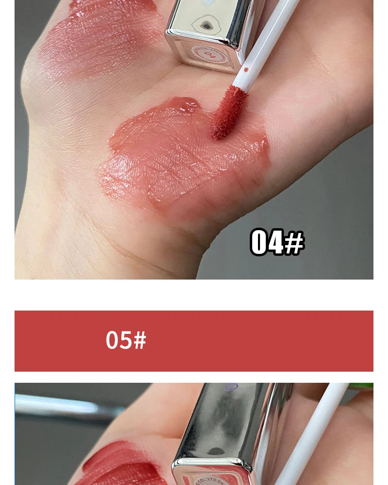 Punk roxo espelho água brilho labial tubo de prata vermelho lábio esmalte vidro óleo labial à prova dwaterproof água batom líquido nude claro matiz maquiagem 1pc